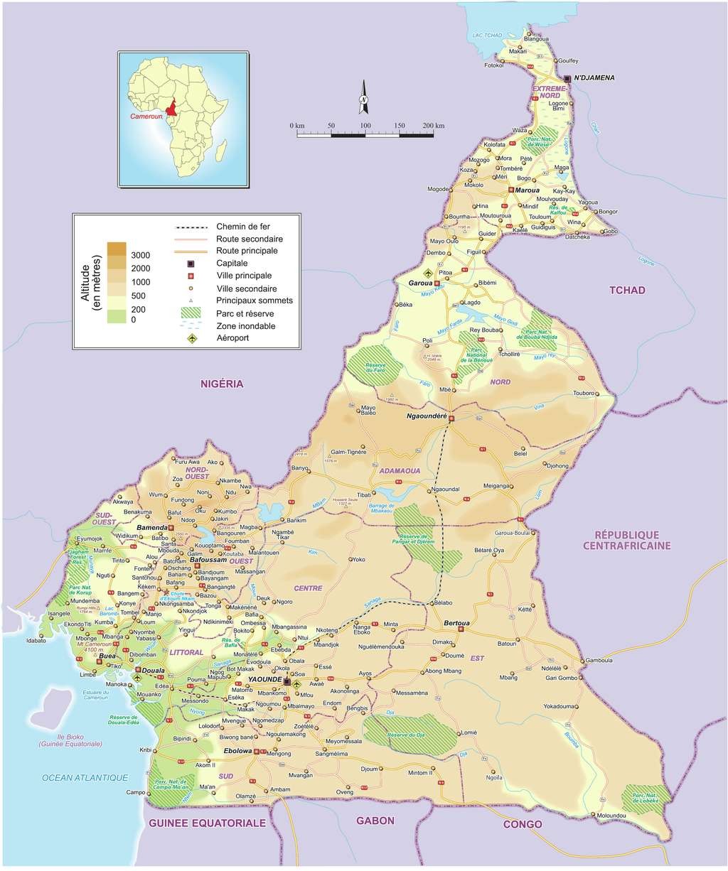 Carte du CAMEROUN